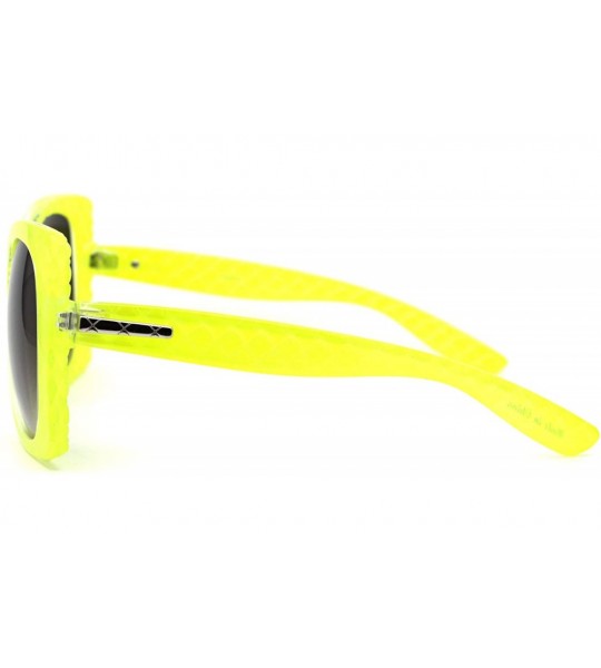 Butterfly Womens Diva Thick Plastic Butterfly Designer Fashion Sunglasses - Yellow - C212NDXVOXT $19.25