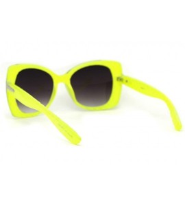 Butterfly Womens Diva Thick Plastic Butterfly Designer Fashion Sunglasses - Yellow - C212NDXVOXT $19.25