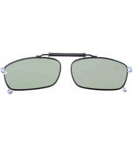 Rectangular Metal Frame Rim Polarized Lens Clip On Sunglasses 5437MM - C60-green - CX12K8PQG2T $28.25