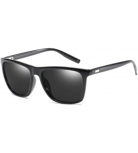 Oversized Polarized Mens Sunglasses Driving Sun Glasses Brand Design - Bright Black - CY1985C0860 $34.10