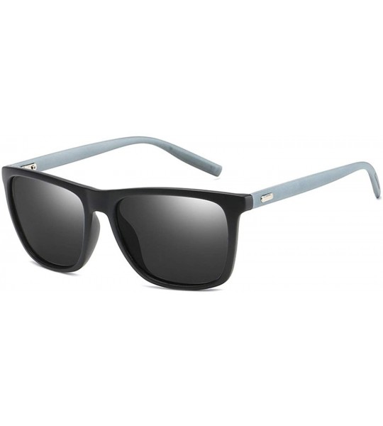 Oversized Polarized Mens Sunglasses Driving Sun Glasses Brand Design - Bright Black - CY1985C0860 $34.10