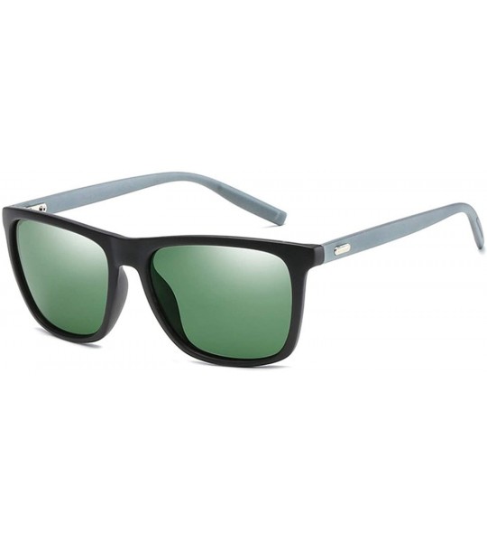 Oversized Polarized Mens Sunglasses Driving Sun Glasses Brand Design - Bright Black - CY1985C0860 $34.10