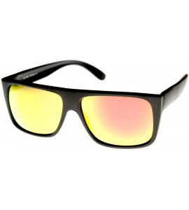 Wayfarer Modern Action Sports Flat Top Flash Color Mirror Lens Sunglasses - Matte-black Sun - CR11V1ZS58T $19.66