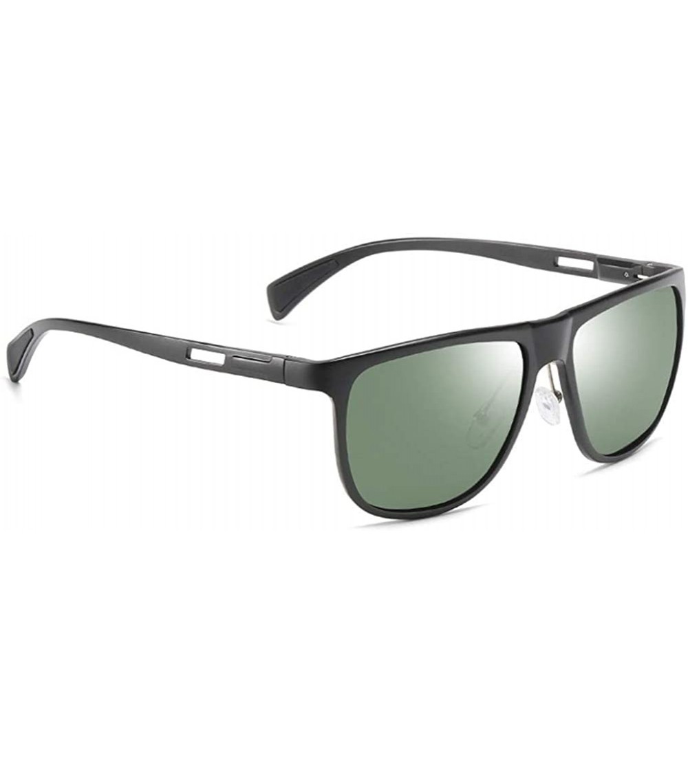 Square Men Polarized Square Sunglasses Metal Aluminum Magnesium Frame Male Sun Glasses for Driving - C4black G15 - CO199QDGYE...