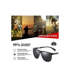 Square Men Polarized Square Sunglasses Metal Aluminum Magnesium Frame Male Sun Glasses for Driving - C4black G15 - CO199QDGYE...