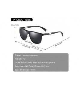 Square Men Polarized Square Sunglasses Metal Aluminum Magnesium Frame Male Sun Glasses for Driving - C4black G15 - CO199QDGYE...