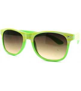 Wayfarer 80's Stripe Pattern Pop Colorful Horned Horn Rim Sunglasses - Pink - C011HECJA95 $18.62