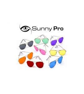 Aviator Aviator Sunglasses Colored Tinted Lens Glasses Metal UV400 Protection - 1 Tinted Grey - CC18OWXQAYG $17.99