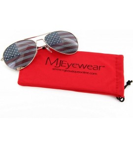 Aviator USA Flag Patriotic Sunglasses Gift Box - Silver - CC12O4QLJ1H $19.02