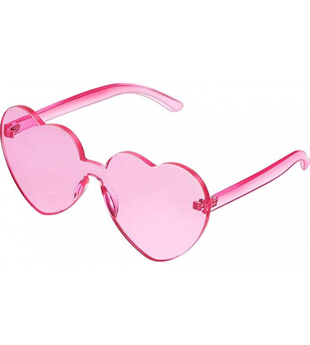 Rimless Heart Shape Sunglasses Party Sunglasses - Sunglasses Eyewear Accessory Eyewear - Pink - CH1933ZWZS3 $17.96