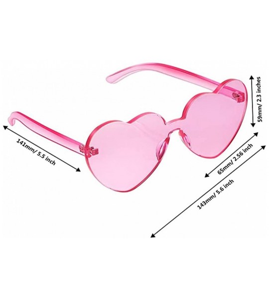 Rimless Heart Shape Sunglasses Party Sunglasses - Sunglasses Eyewear Accessory Eyewear - Pink - CH1933ZWZS3 $17.96