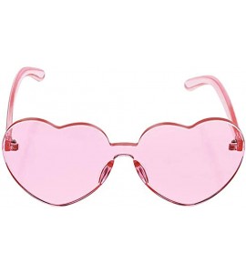 Rimless Heart Shape Sunglasses Party Sunglasses - Sunglasses Eyewear Accessory Eyewear - Pink - CH1933ZWZS3 $17.96