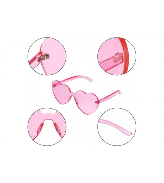 Rimless Heart Shape Sunglasses Party Sunglasses - Sunglasses Eyewear Accessory Eyewear - Pink - CH1933ZWZS3 $17.96