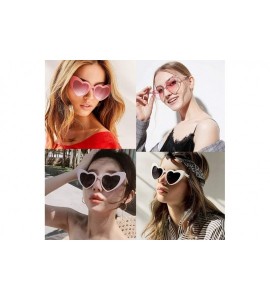 Oversized Heart Sunglasses Clout Goggles Vintage Women Cat Eye Retro Mod Style Oversized Sun Glasses - Pink/Grey - CU18904S0I...