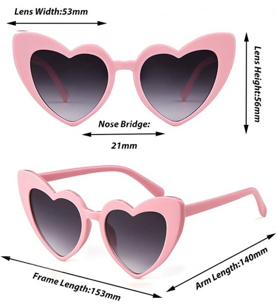 Oversized Heart Sunglasses Clout Goggles Vintage Women Cat Eye Retro Mod Style Oversized Sun Glasses - Pink/Grey - CU18904S0I...