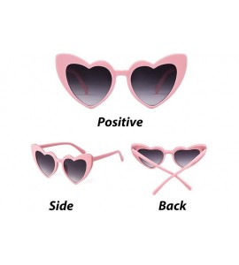 Oversized Heart Sunglasses Clout Goggles Vintage Women Cat Eye Retro Mod Style Oversized Sun Glasses - Pink/Grey - CU18904S0I...