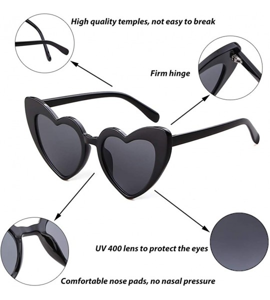 Oversized Heart Sunglasses Clout Goggles Vintage Women Cat Eye Retro Mod Style Oversized Sun Glasses - Pink/Grey - CU18904S0I...