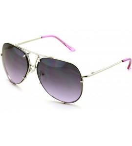 Aviator New Large Limited Edition Colorful Gradient Lens Metal Aviator Sunglasses - Purple - CC188WAGA9Y $21.96