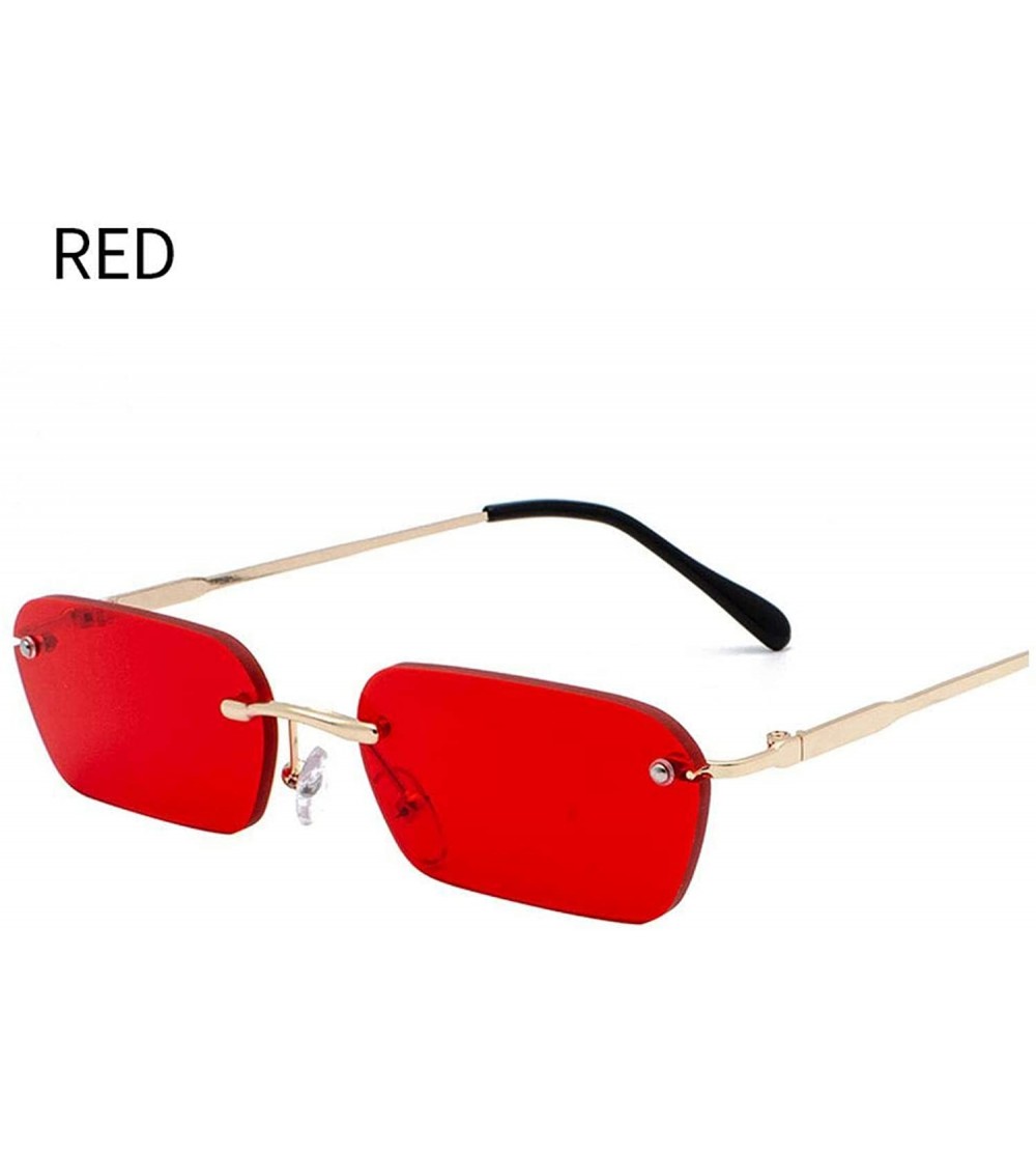 Square Square Sunglasses Women 2019 Small RimlRetro Vintage Sun Glasses Men Shades Zonnebril Dame - C3 Red - CH19855XRY3 $39.13