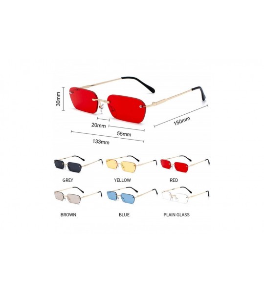 Square Square Sunglasses Women 2019 Small RimlRetro Vintage Sun Glasses Men Shades Zonnebril Dame - C3 Red - CH19855XRY3 $39.13