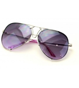 Aviator New Large Limited Edition Colorful Gradient Lens Metal Aviator Sunglasses - Purple - CC188WAGA9Y $21.96