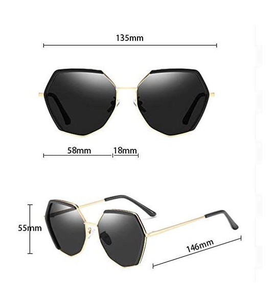 Square Retro Vintage Polygon Sunglasses for Women Metal Frame Shades - Brown Frame Brown Lens - CU18T78UYZM $22.84