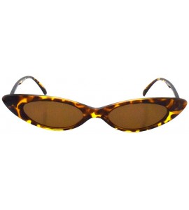 Oval Retrp 90's Trendy Narrow Oval Cat Eye Sunglasses P2463 - Tortoise Brown - CS18SCATOIM $20.47