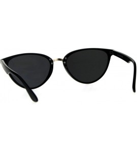 Cat Eye Womens Cat Eye Thin Horn Rim Plastic Sunglasses - Shiny Black Gold - CC18CIA0W7Z $22.62