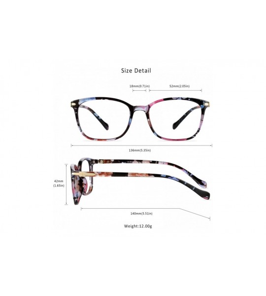 Square Transparent Headaches Eyestrain Magnification - Nola_c8_pinkfloral - CS18NS357ZS $46.19