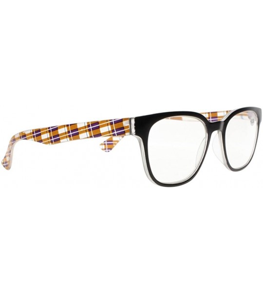 Square Stylish Readers Large Big Square Clears Lens Check Patterns Reading Glasses +1.00 ~ +4.00 - Brown - CV188NEECDE $18.57