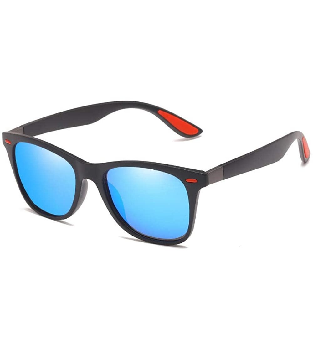 Sport Polarized sunglasses with rice spikes Men's outdoor sports sunglasses - Black Frame Ice Blue Film - C6190MXSC53 $53.61