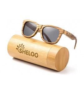 Wayfarer Bamboo Wood Polarized Sunglasses For Men&Women Retro Style 100% UV400 - 106 - C118X033R0E $51.22