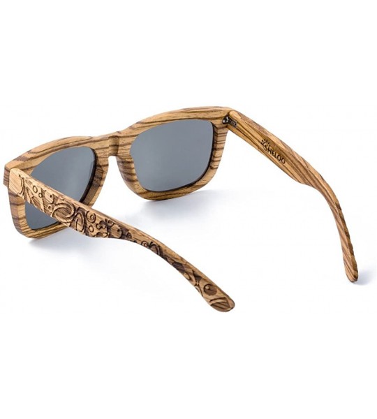 Wayfarer Bamboo Wood Polarized Sunglasses For Men&Women Retro Style 100% UV400 - 106 - C118X033R0E $51.22