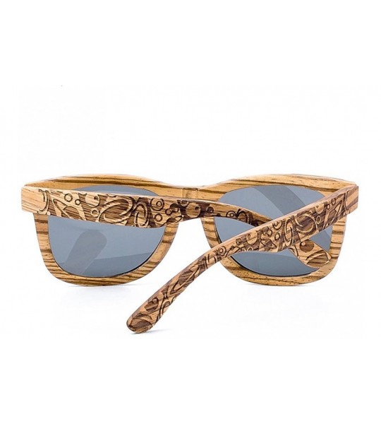 Wayfarer Bamboo Wood Polarized Sunglasses For Men&Women Retro Style 100% UV400 - 106 - C118X033R0E $51.22