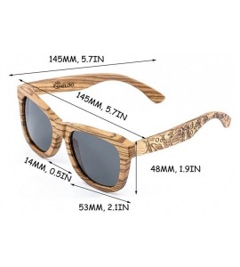 Wayfarer Bamboo Wood Polarized Sunglasses For Men&Women Retro Style 100% UV400 - 106 - C118X033R0E $51.22