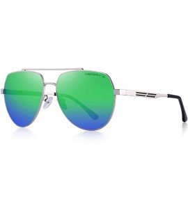 Oversized DESIGN Men Classic Pilot Sunglasses Aviation Frame HD Polarized C01 Black - C04 Green - C218XGG9K2H $30.87