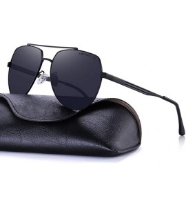 Oversized DESIGN Men Classic Pilot Sunglasses Aviation Frame HD Polarized C01 Black - C04 Green - C218XGG9K2H $30.87