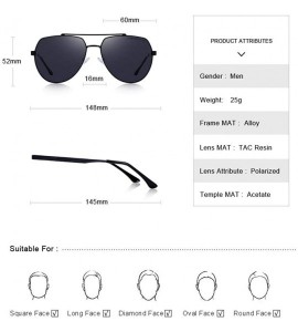 Oversized DESIGN Men Classic Pilot Sunglasses Aviation Frame HD Polarized C01 Black - C04 Green - C218XGG9K2H $30.87