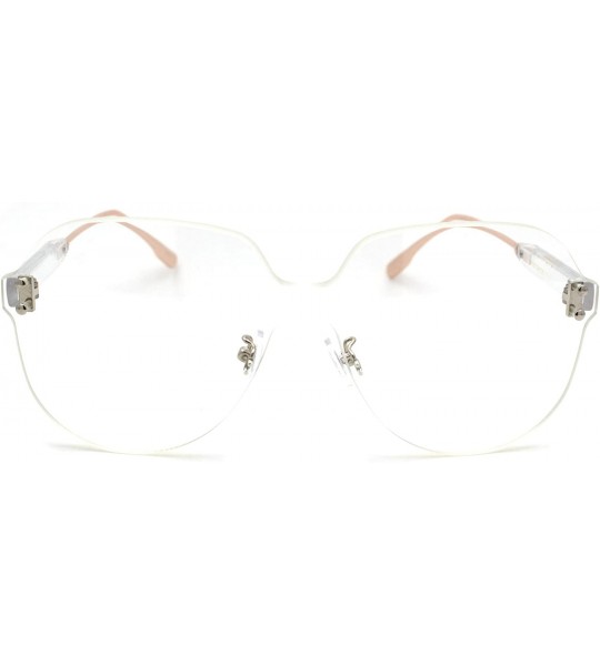 Shield Womens Thick Plastic Rimless Shield Butterfly Ironic Sunglasses - Clear - CY18W4HODYN $22.73