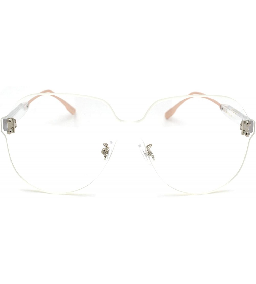 Shield Womens Thick Plastic Rimless Shield Butterfly Ironic Sunglasses - Clear - CY18W4HODYN $22.73