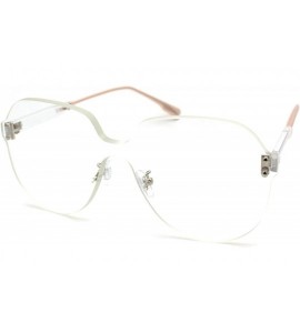 Shield Womens Thick Plastic Rimless Shield Butterfly Ironic Sunglasses - Clear - CY18W4HODYN $22.73