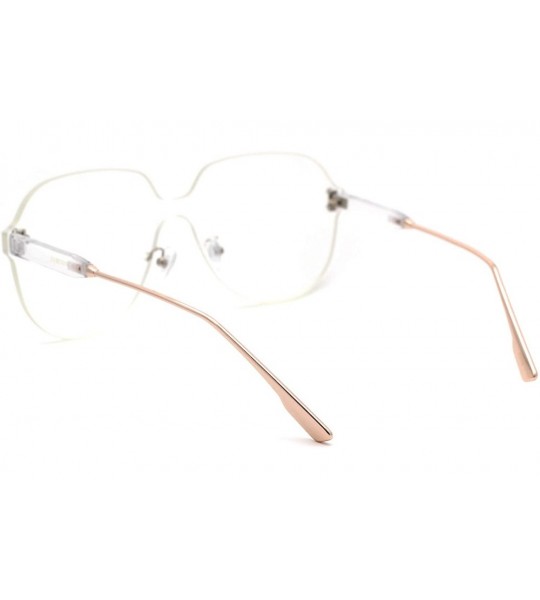 Shield Womens Thick Plastic Rimless Shield Butterfly Ironic Sunglasses - Clear - CY18W4HODYN $22.73