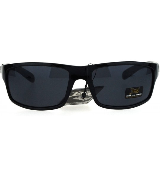 Rectangular All Black Rectangular Cholo Gangster Mad Dog Plastic Sunglasses - CL11YRF8977 $16.59