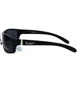 Rectangular All Black Rectangular Cholo Gangster Mad Dog Plastic Sunglasses - CL11YRF8977 $16.59