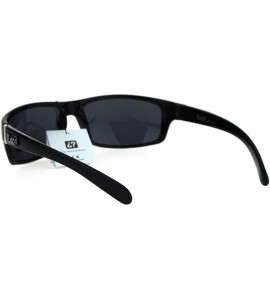 Rectangular All Black Rectangular Cholo Gangster Mad Dog Plastic Sunglasses - CL11YRF8977 $16.59