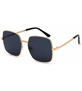 Oversized Cool Unisex Oversized Flat Top Sunglasses Square Aviator Shades - CW1943L6GHS $17.98