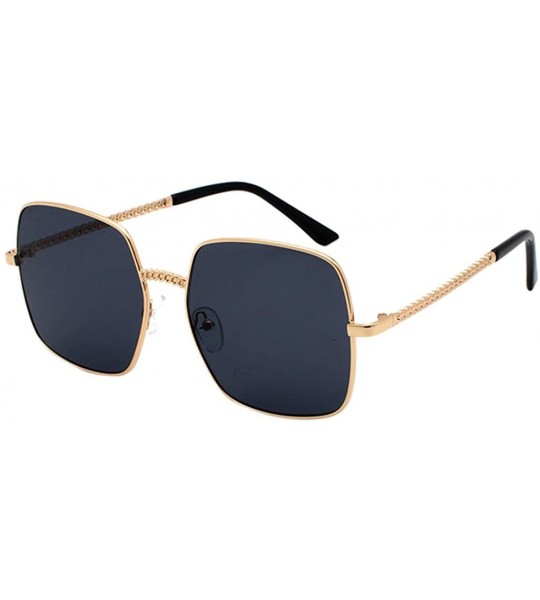 Oversized Cool Unisex Oversized Flat Top Sunglasses Square Aviator Shades - CW1943L6GHS $17.98