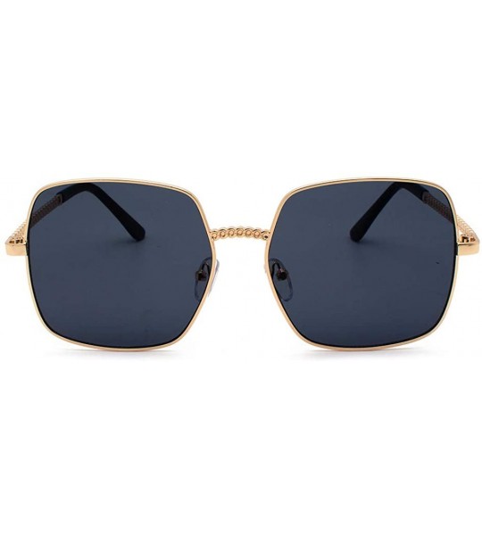 Oversized Cool Unisex Oversized Flat Top Sunglasses Square Aviator Shades - CW1943L6GHS $17.98