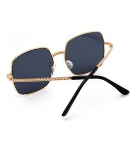 Oversized Cool Unisex Oversized Flat Top Sunglasses Square Aviator Shades - CW1943L6GHS $17.98