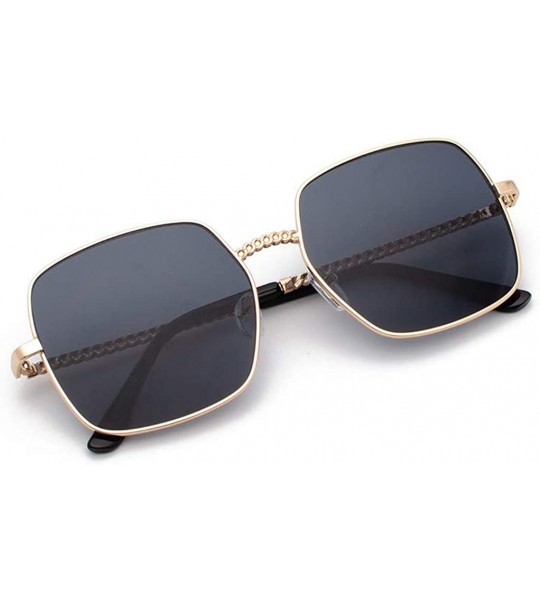 Oversized Cool Unisex Oversized Flat Top Sunglasses Square Aviator Shades - CW1943L6GHS $17.98